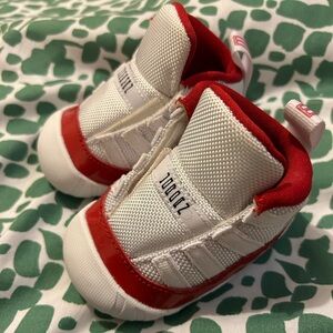 Cherry Jordan 11 crib bootie